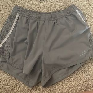 gray BCG running shorts